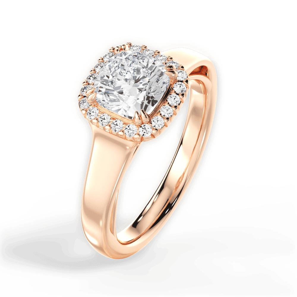 14kt Rose Gold/18kt Rose Gold/cushion/side