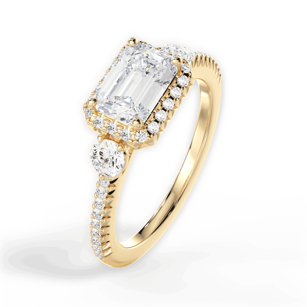 14kt Yellow Gold/18kt Yellow Gold/emerald/side