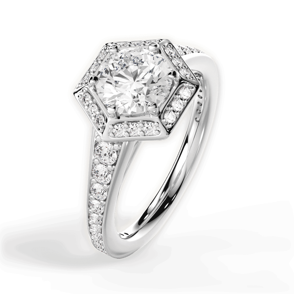 14kt White Gold/18kt White Gold/Platinum/round/side