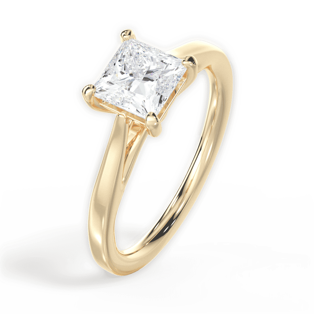 14kt Yellow Gold/18kt Yellow Gold/princess/side
