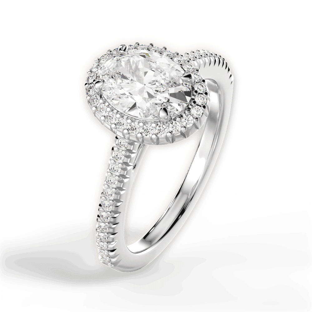 14kt White Gold/18kt White Gold/Platinum/oval/side