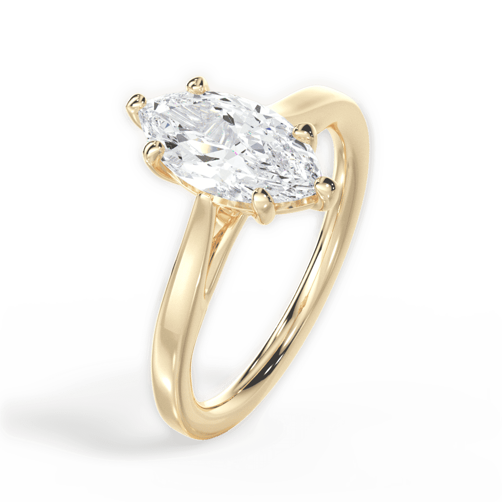 14kt Yellow Gold/18kt Yellow Gold/marquise/side