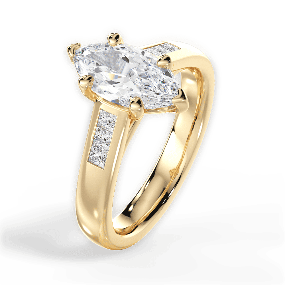 14kt Yellow Gold/18kt Yellow Gold/marquise/side