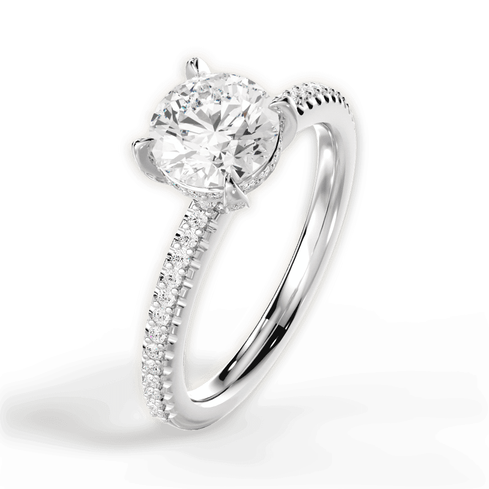 14kt White Gold/18kt White Gold/Platinum/round/side