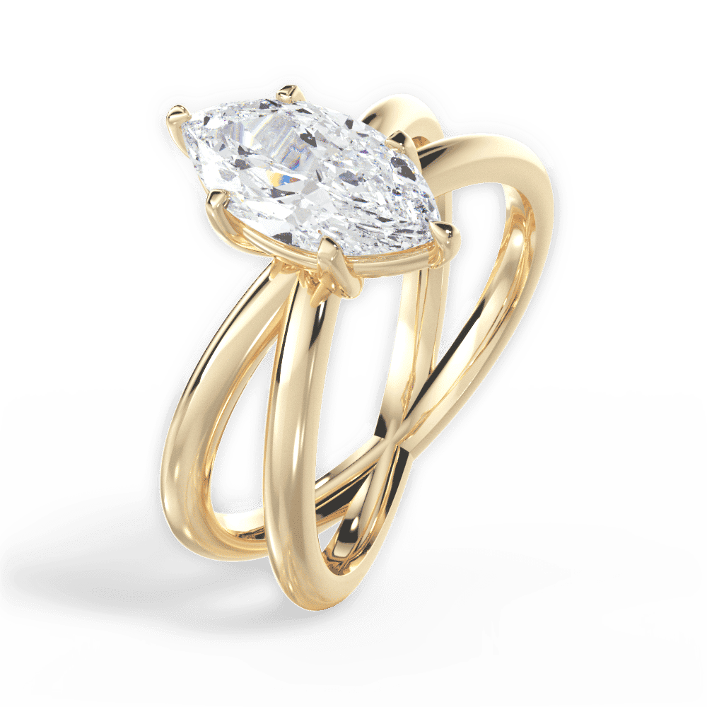 14kt Yellow Gold/18kt Yellow Gold/marquise/side