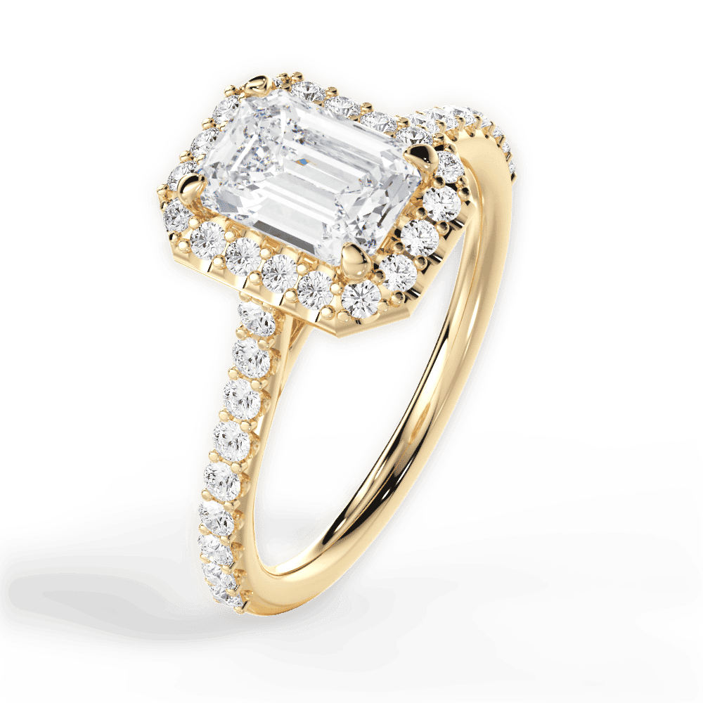 14kt Yellow Gold/18kt Yellow Gold/emerald/side