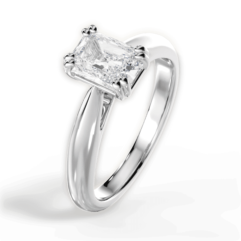 14kt White Gold/18kt White Gold/Platinum/radiant/side