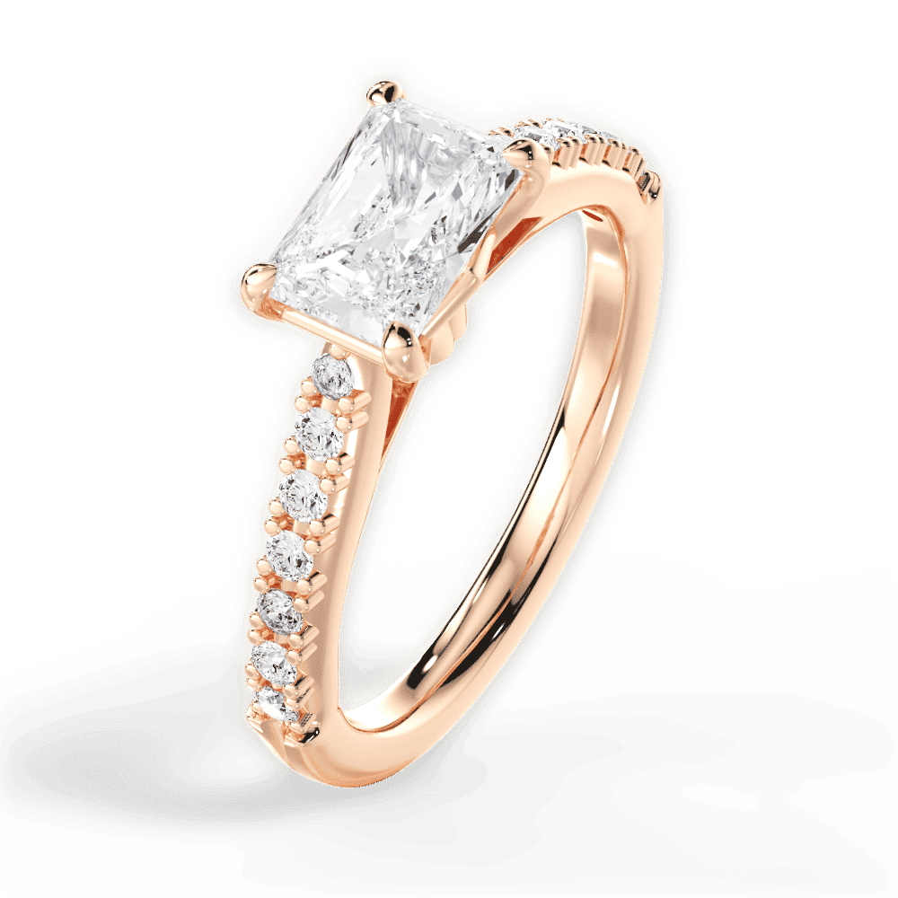 14kt Rose Gold/18kt Rose Gold/radiant/side