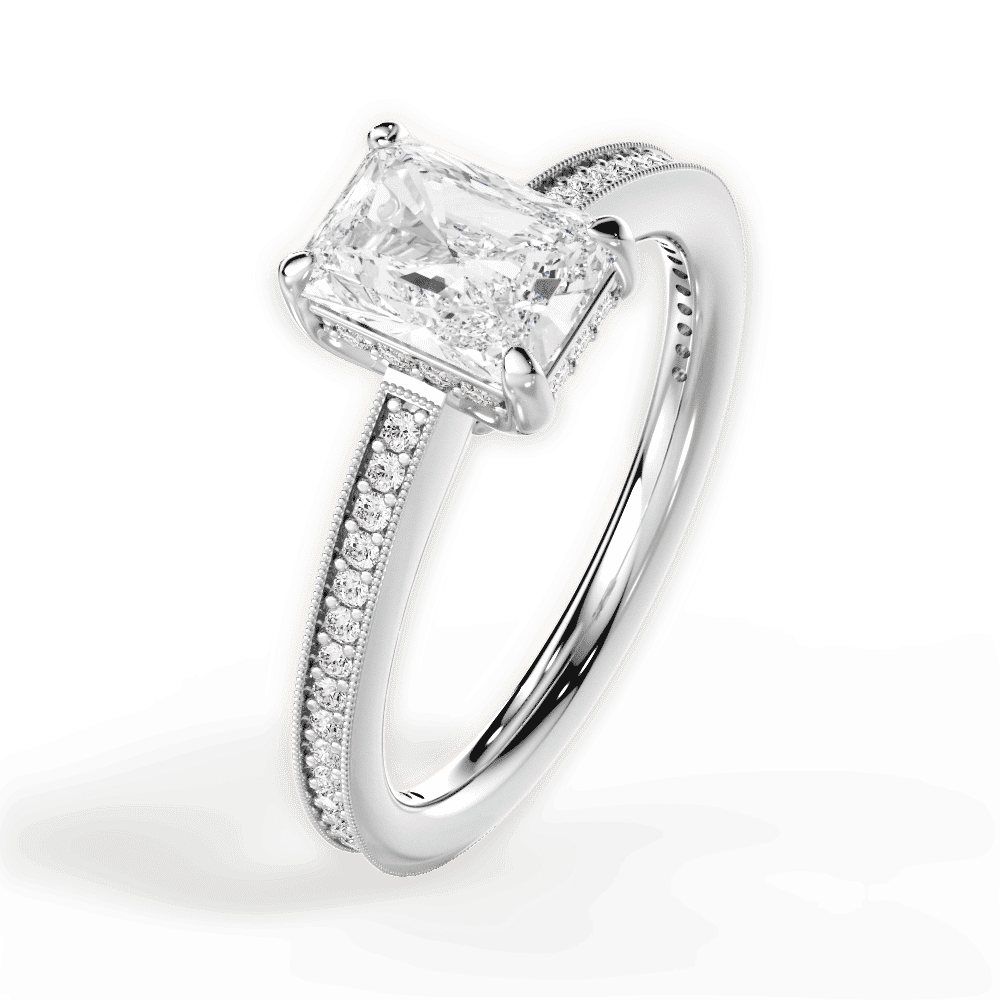 14kt White Gold/18kt White Gold/Platinum/radiant/side