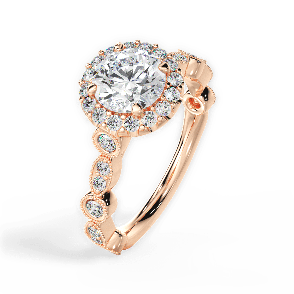 14kt Rose Gold/18kt Rose Gold/round/side