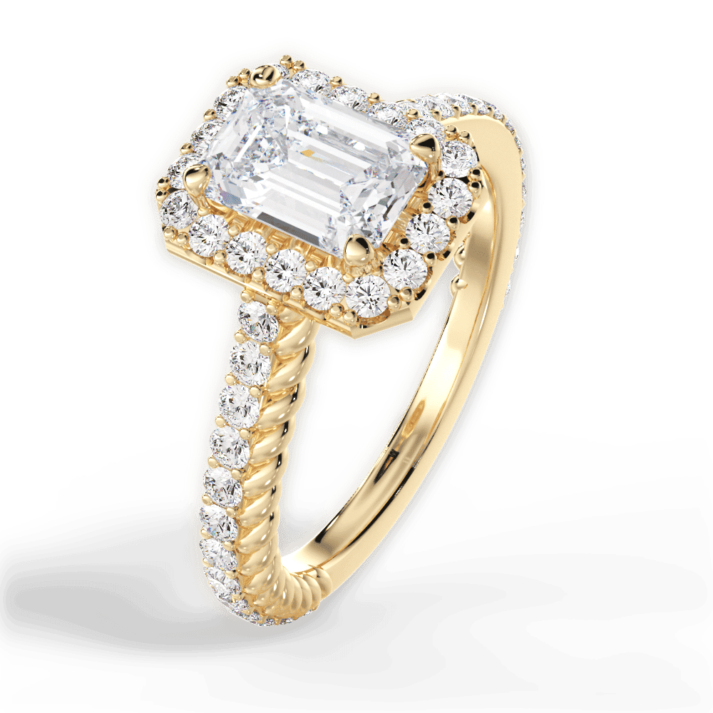 14kt Yellow Gold/18kt Yellow Gold/emerald/side