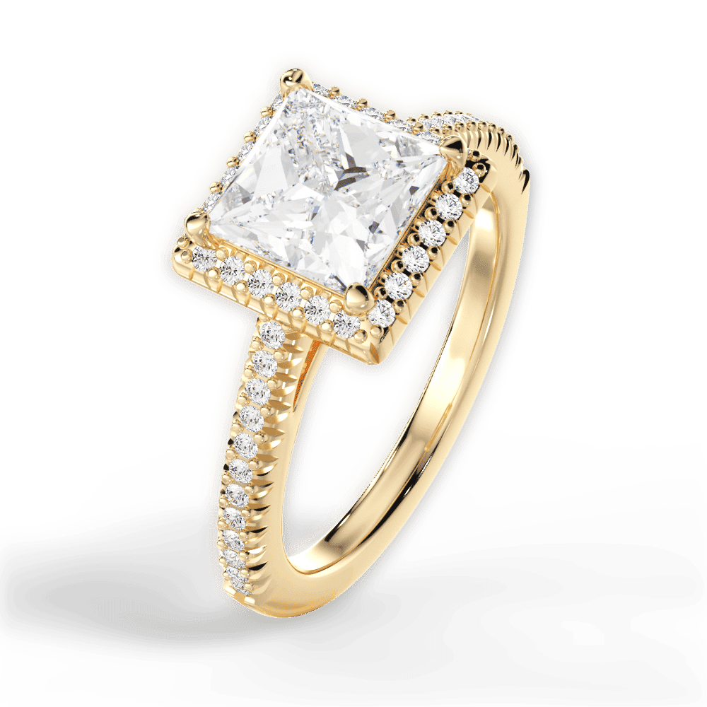 14kt Yellow Gold/18kt Yellow Gold/princess/side