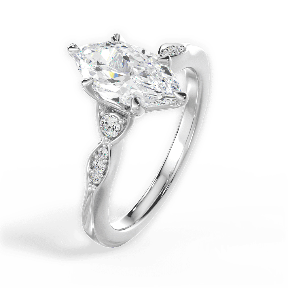 14kt White Gold/18kt White Gold/Platinum/marquise/side