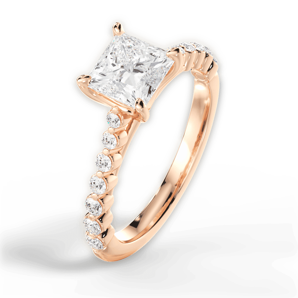 14kt Rose Gold/18kt Rose Gold/princess/side