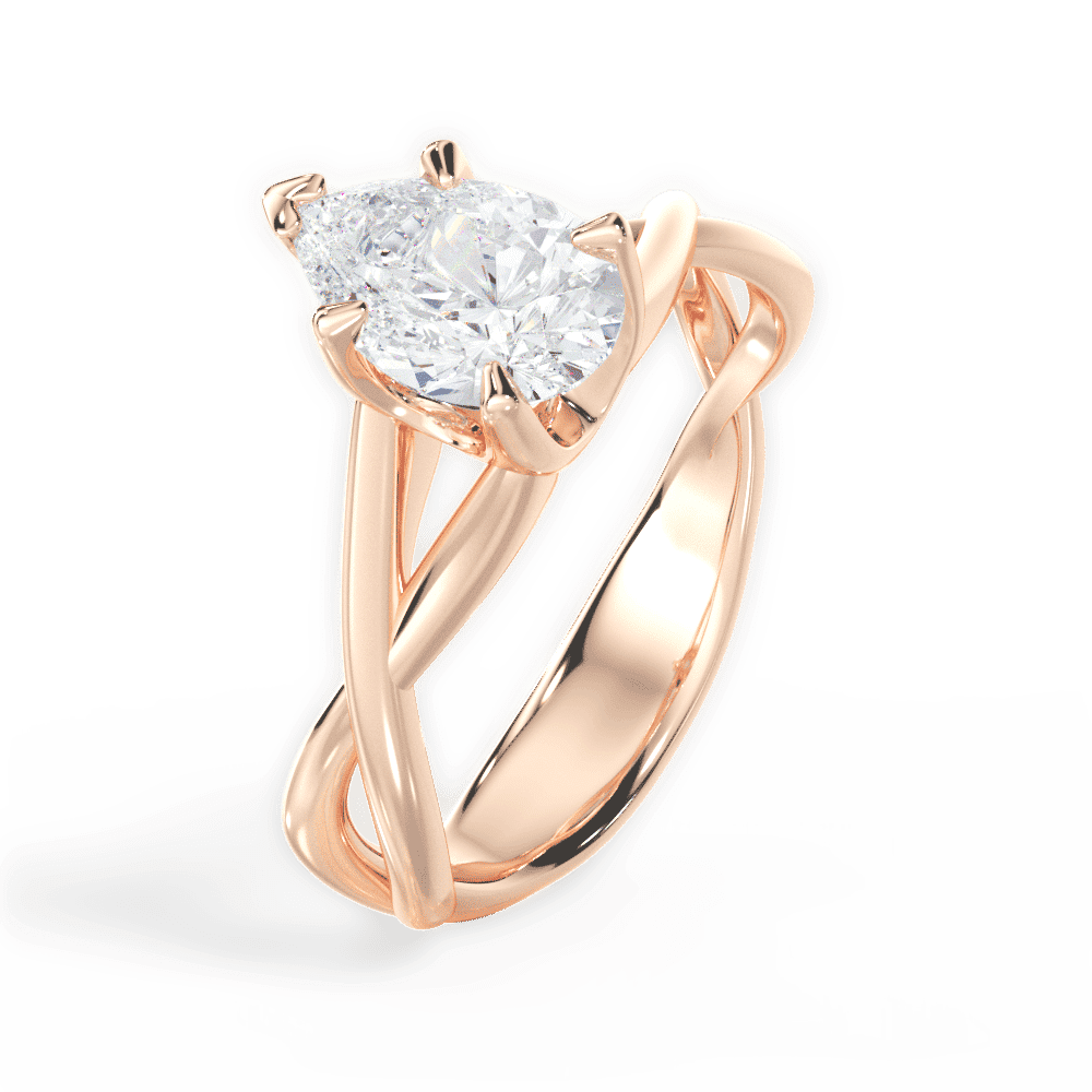 14kt Rose Gold/18kt Rose Gold/pear/side