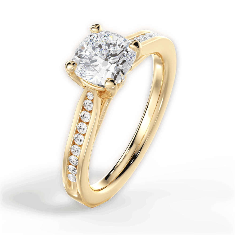 14kt Yellow Gold/18kt Yellow Gold/cushion/side