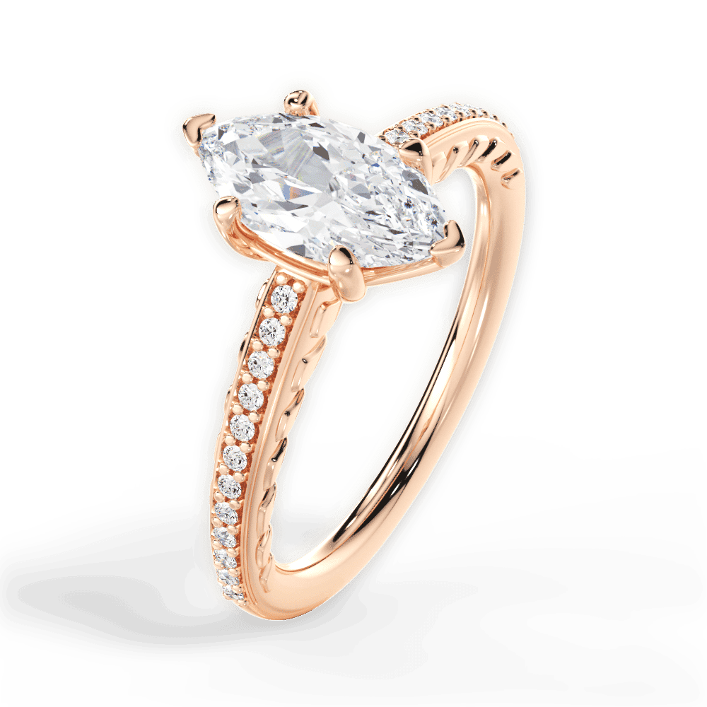 14kt Rose Gold/18kt Rose Gold/marquise/side