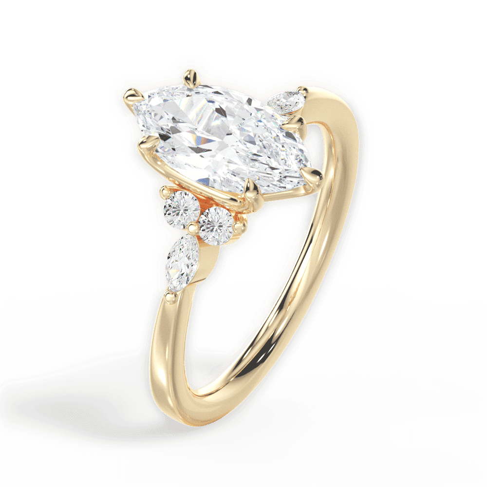14kt Yellow Gold/18kt Yellow Gold/marquise/side