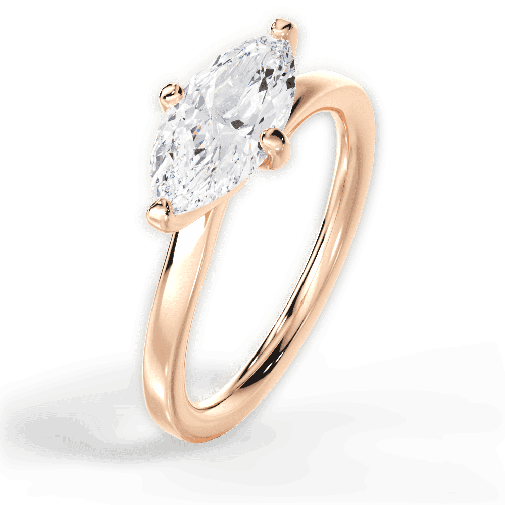 14kt Rose Gold/18kt Rose Gold/marquise/side