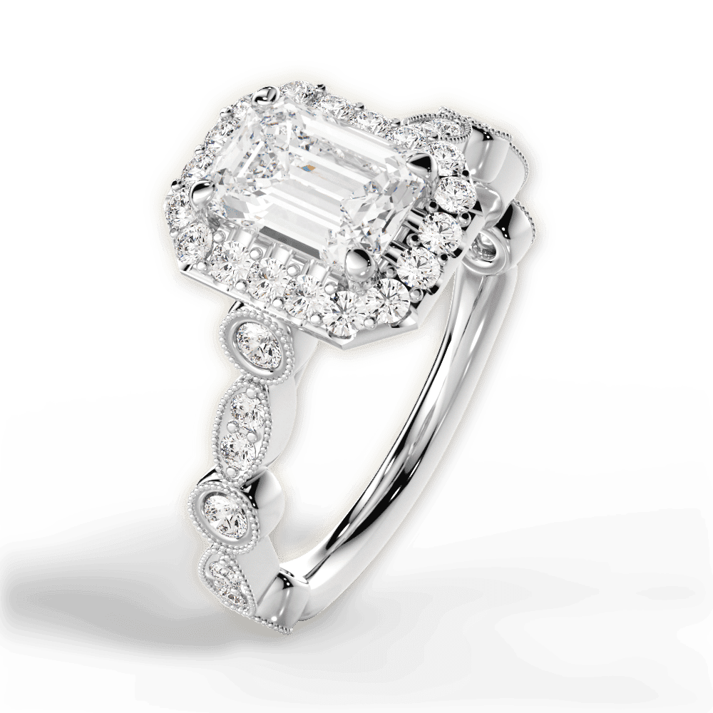 14kt White Gold/18kt White Gold/Platinum/emerald/side