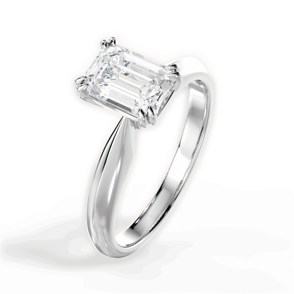 14kt White Gold/18kt White Gold/Platinum/emerald/side