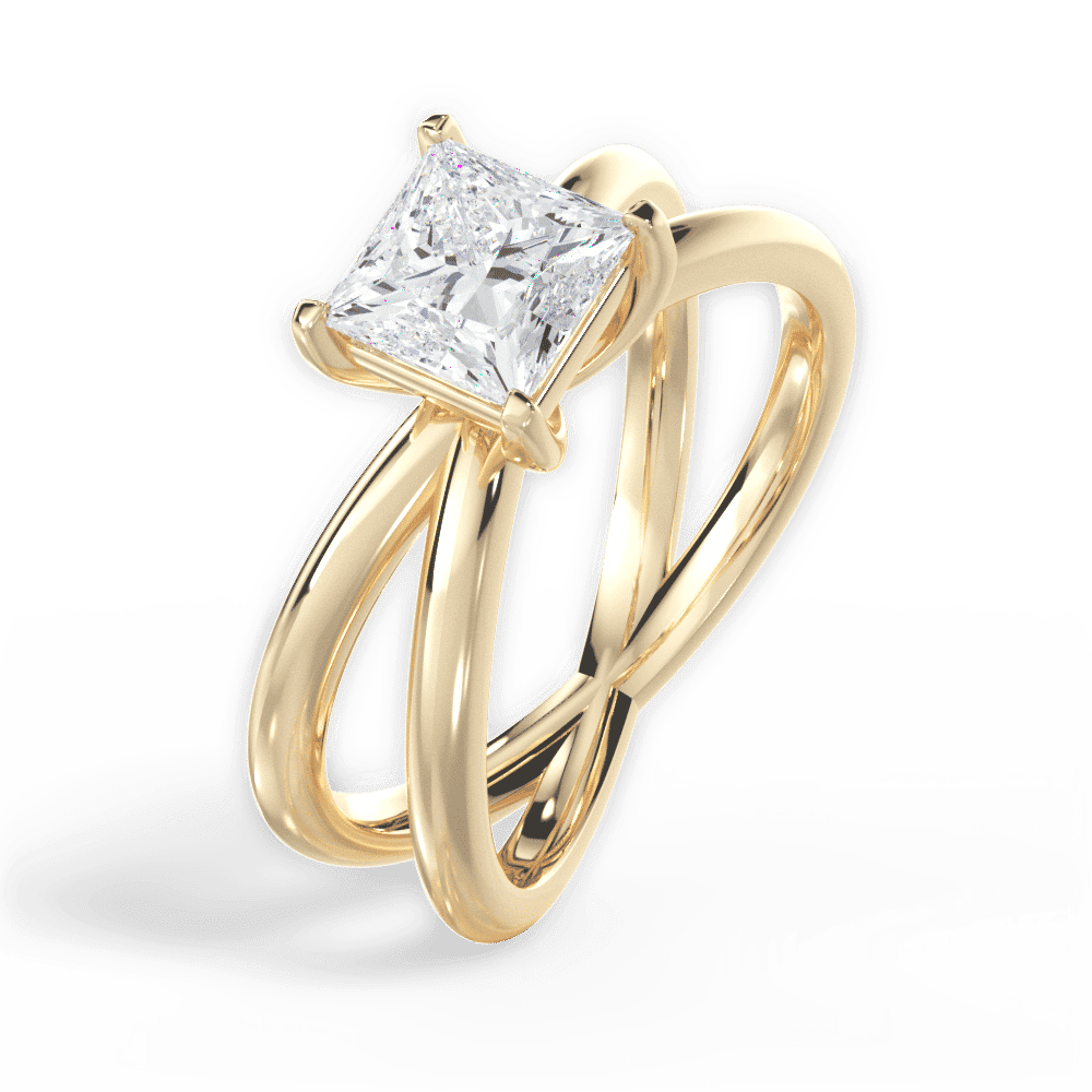 14kt Yellow Gold/18kt Yellow Gold/princess/side