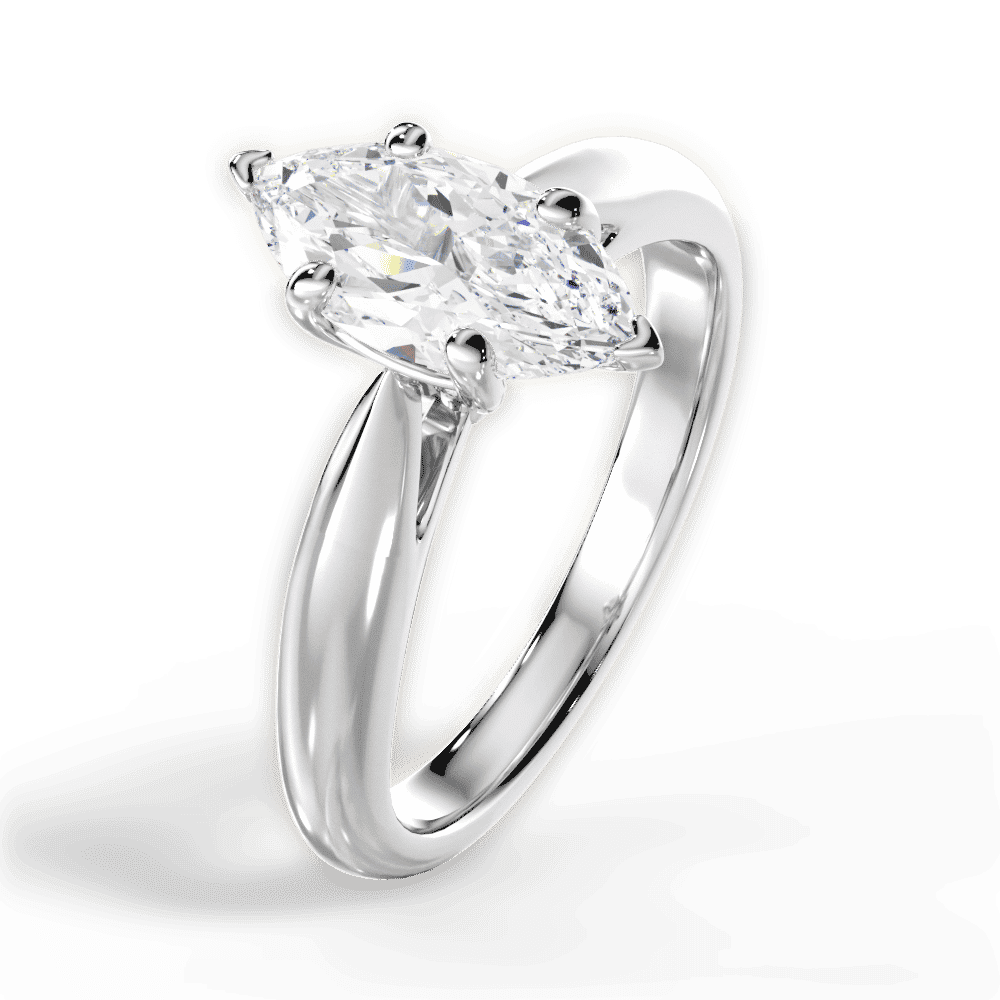 14kt White Gold/18kt White Gold/Platinum/marquise/side