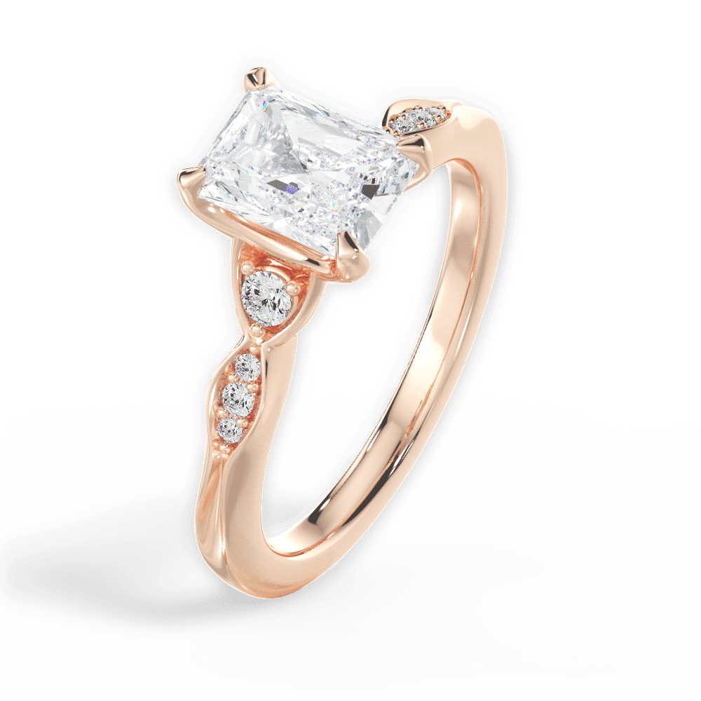 14kt Rose Gold/18kt Rose Gold/radiant/side