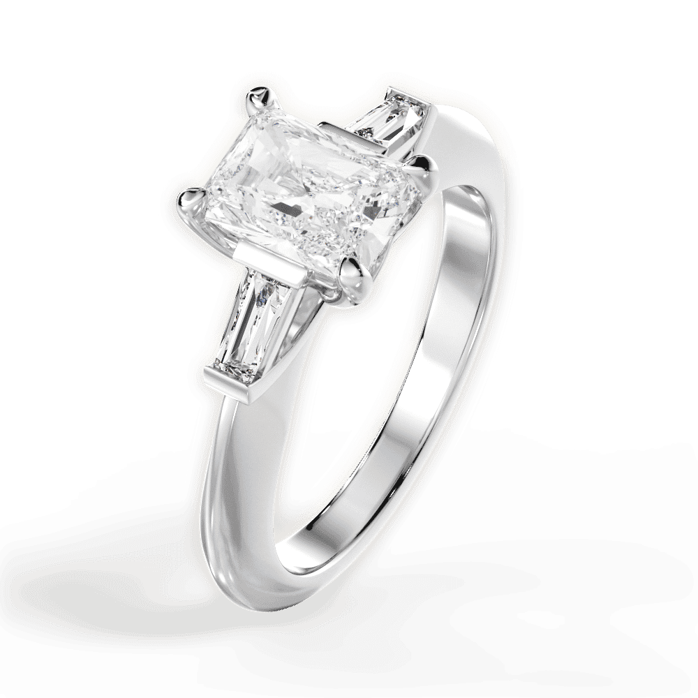14kt White Gold/18kt White Gold/Platinum/radiant/side