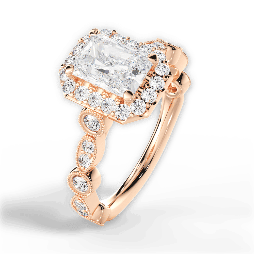 14kt Rose Gold/18kt Rose Gold/radiant/side