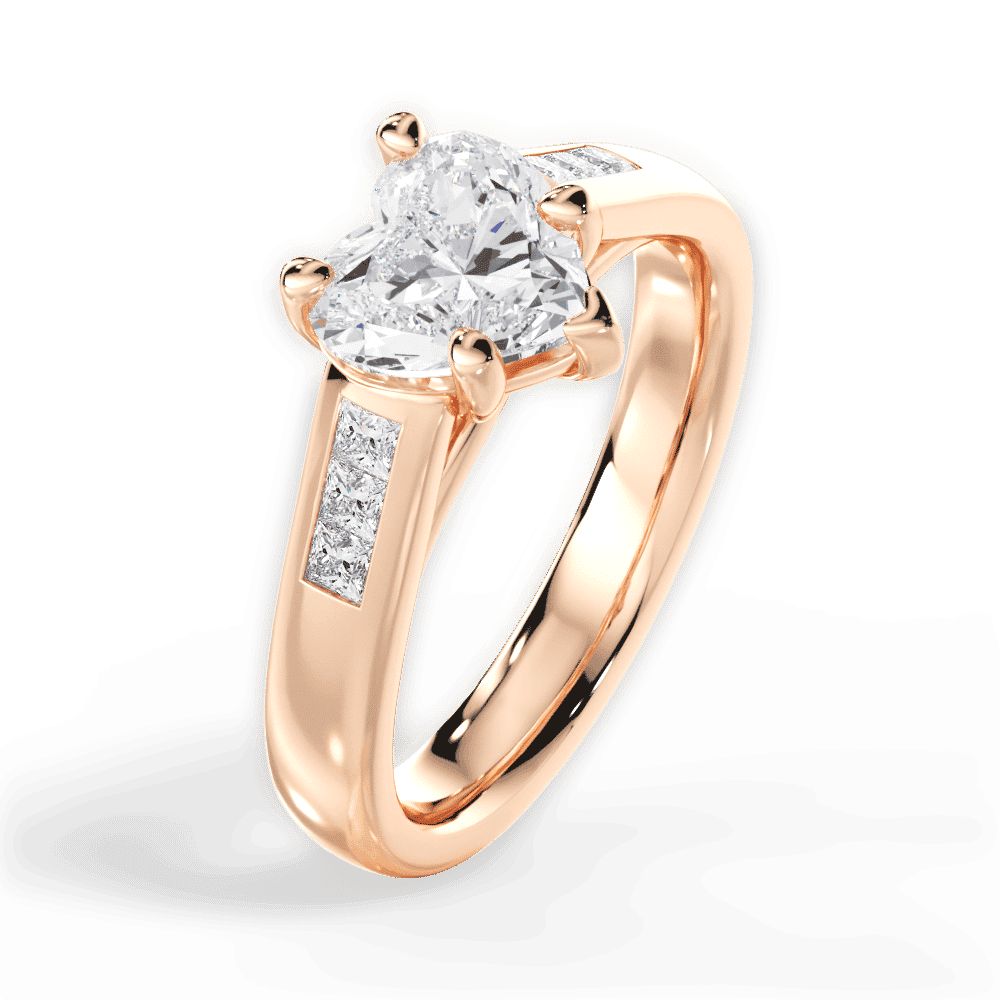 14kt Rose Gold/18kt Rose Gold/heart/side