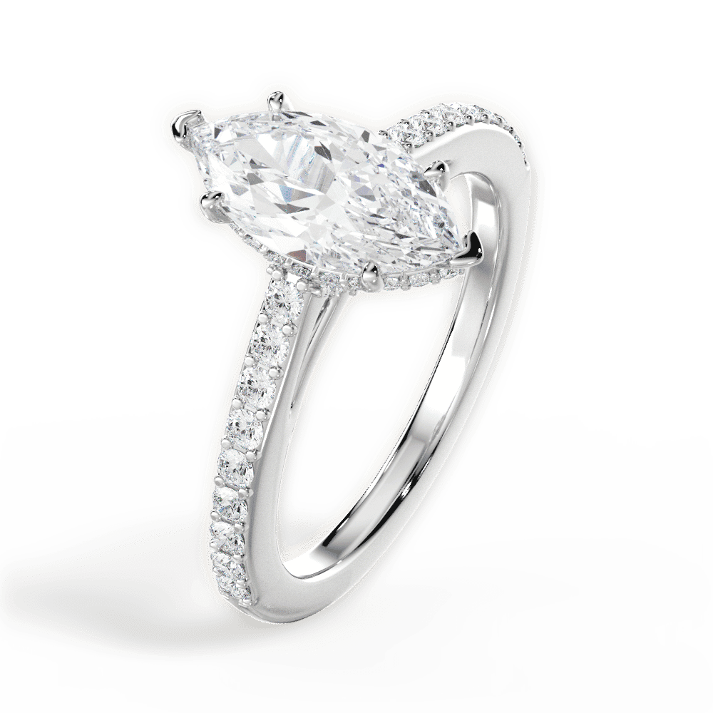 14kt White Gold/18kt White Gold/Platinum/marquise/side