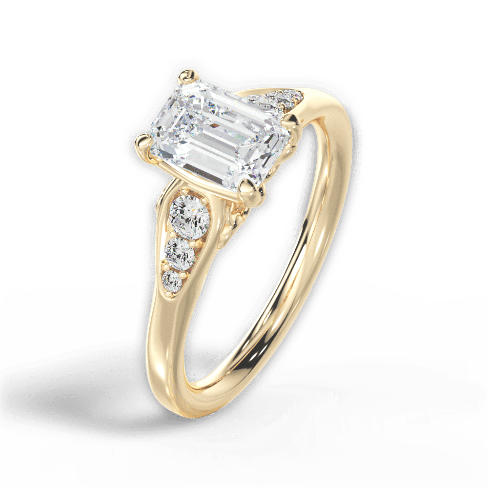 14kt Yellow Gold/18kt Yellow Gold/emerald/side