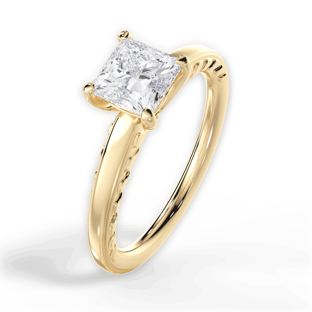 14kt Yellow Gold/18kt Yellow Gold/princess/side