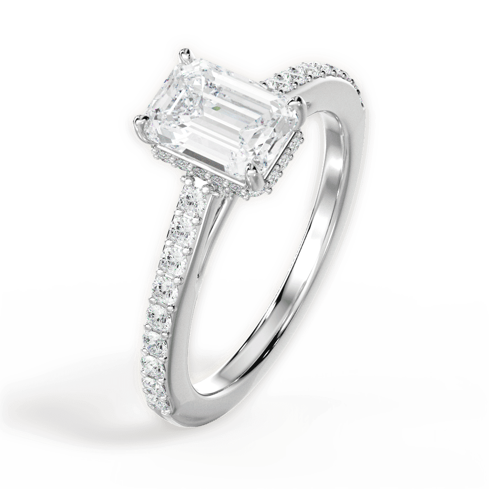 14kt White Gold/18kt White Gold/Platinum/emerald/side