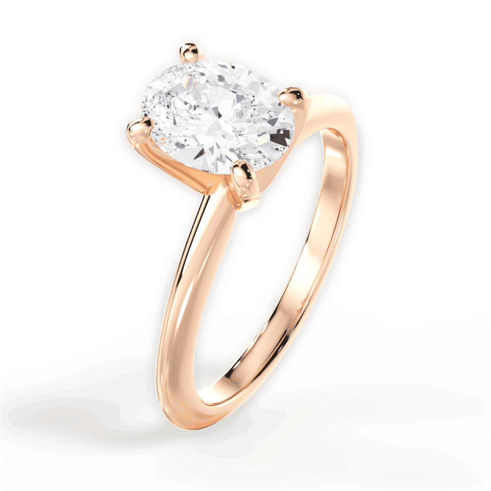14kt Rose Gold/18kt Rose Gold/oval/side