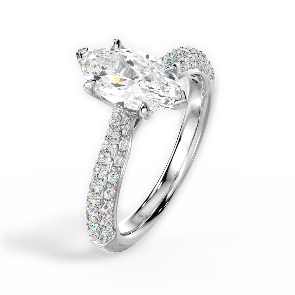 14kt White Gold/18kt White Gold/Platinum/marquise/side