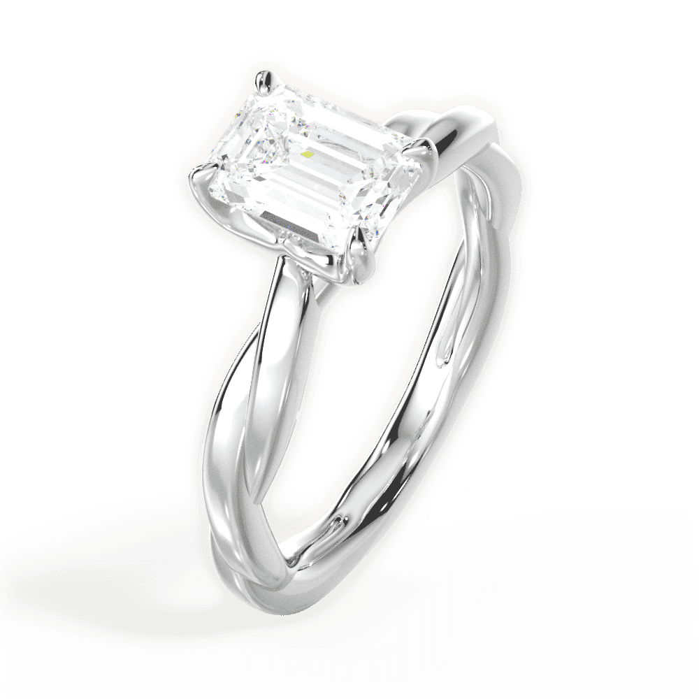 14kt White Gold/18kt White Gold/Platinum/emerald/side