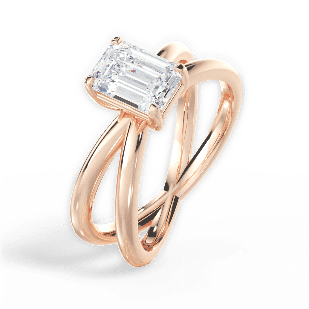 14kt Rose Gold/18kt Rose Gold/emerald/side