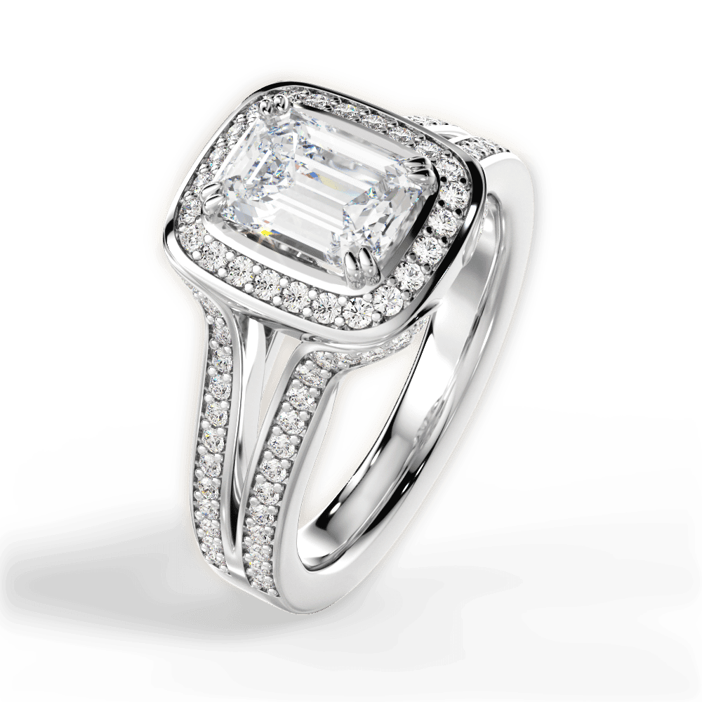 14kt White Gold/18kt White Gold/Platinum/emerald/side