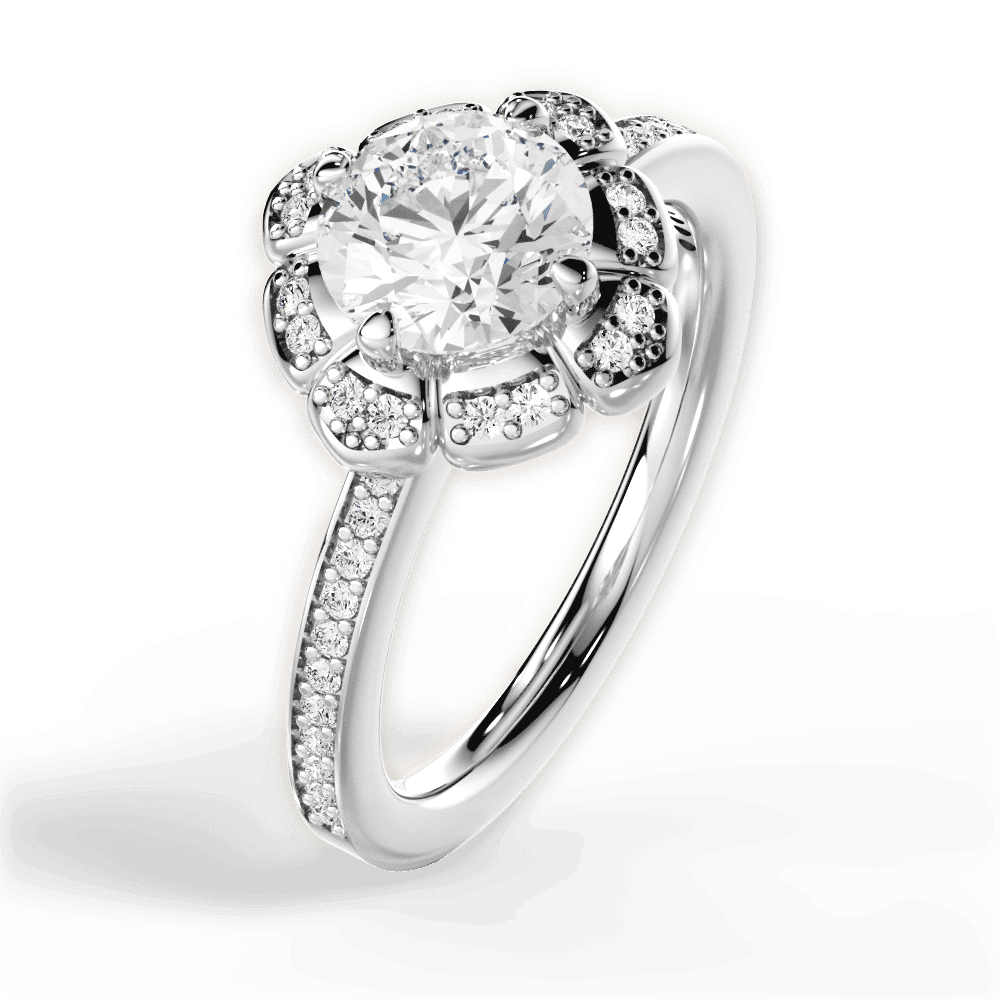 14kt White Gold/18kt White Gold/Platinum/round/side