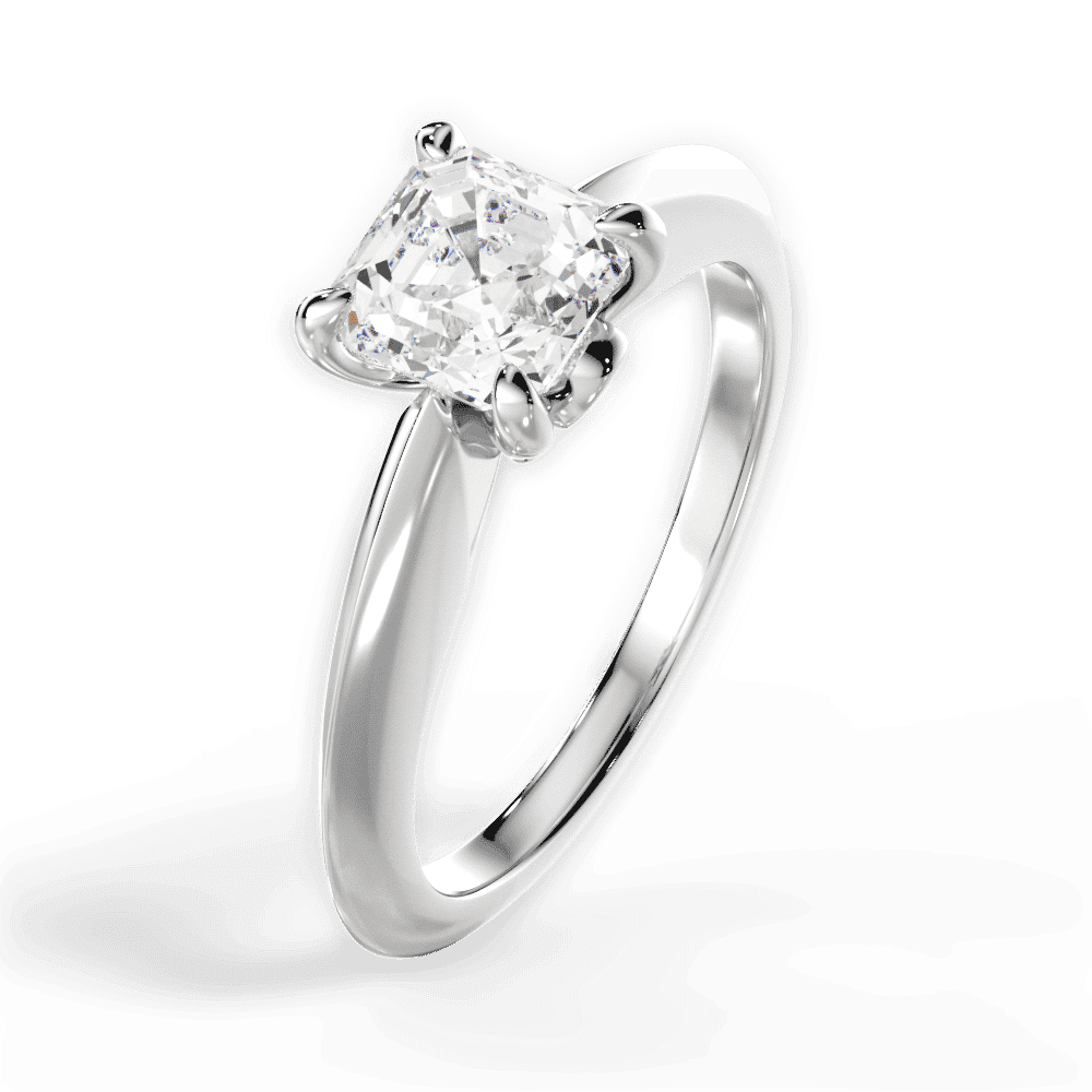 14kt White Gold/18kt White Gold/Platinum/asscher/side