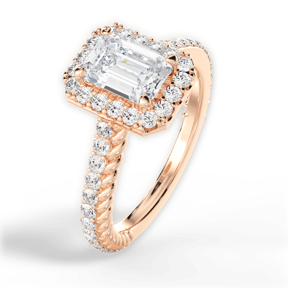 14kt Rose Gold/18kt Rose Gold/emerald/side