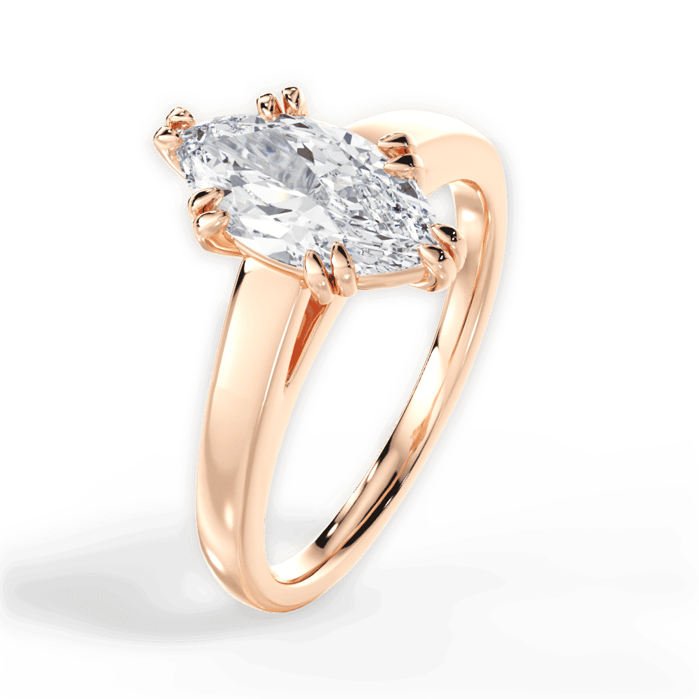 14kt Rose Gold/18kt Rose Gold/marquise/side