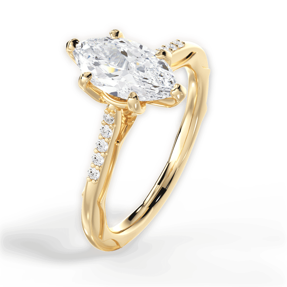 14kt Yellow Gold/18kt Yellow Gold/marquise/side