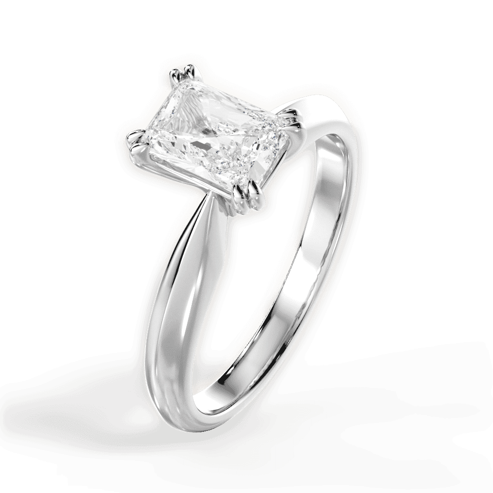 14kt White Gold/18kt White Gold/Platinum/radiant/side