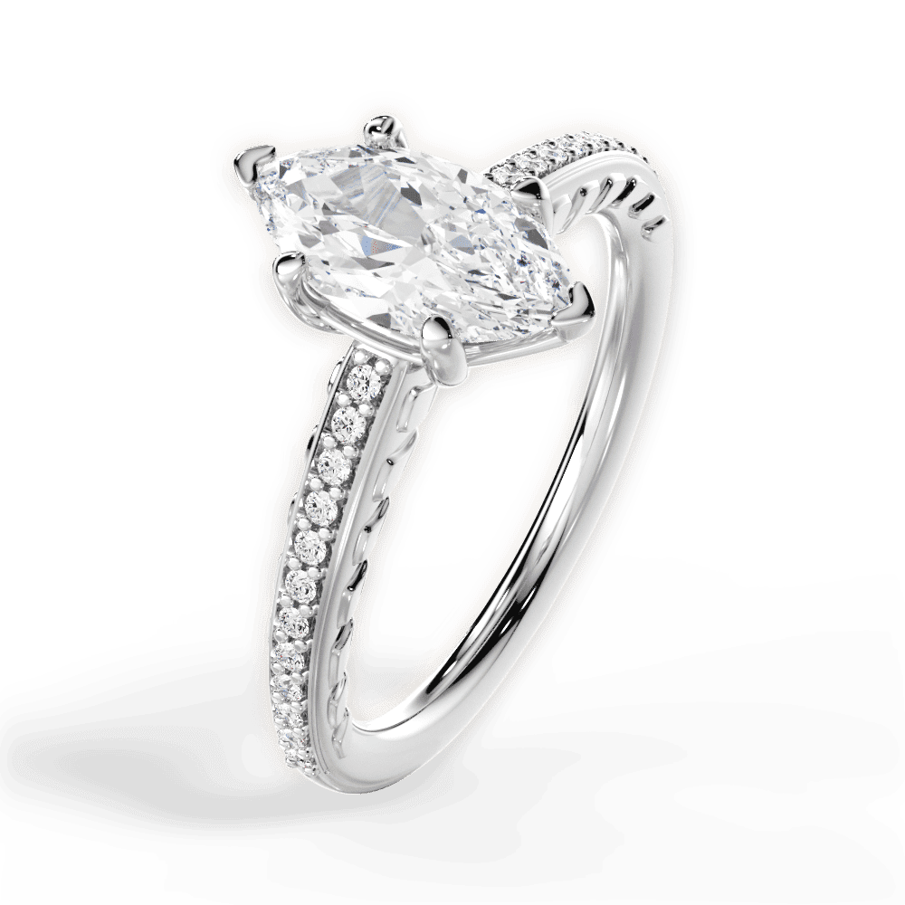 14kt White Gold/18kt White Gold/Platinum/marquise/side