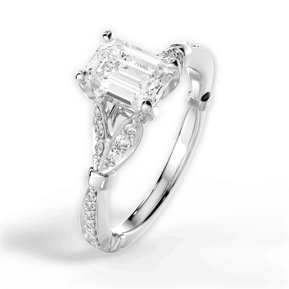 14kt White Gold/18kt White Gold/Platinum/emerald/side