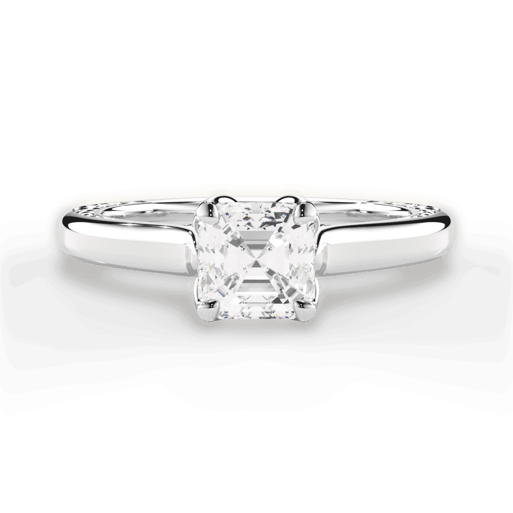 14kt White Gold/18kt White Gold/Platinum/asscher/top
