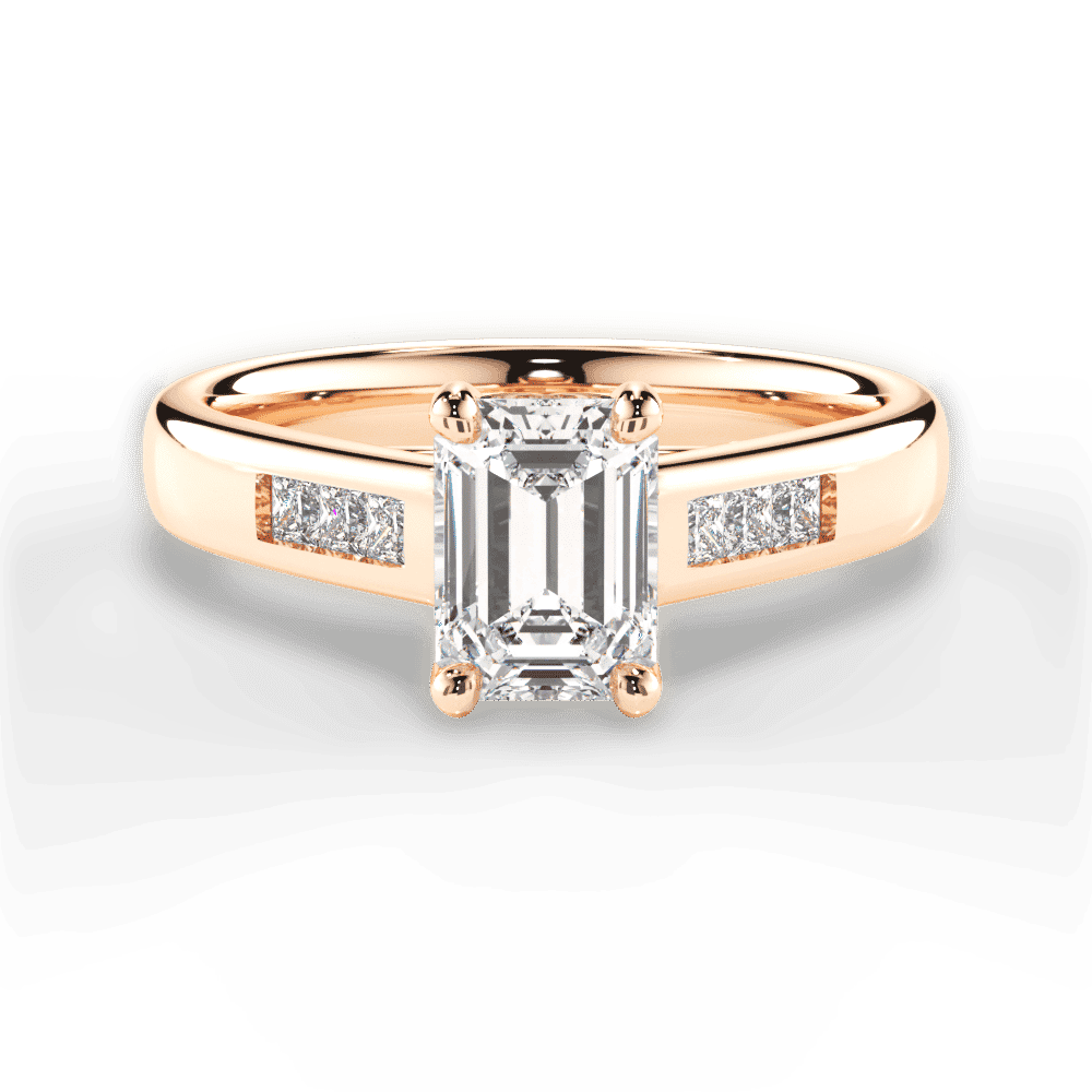 14kt Rose Gold/18kt Rose Gold/emerald/top